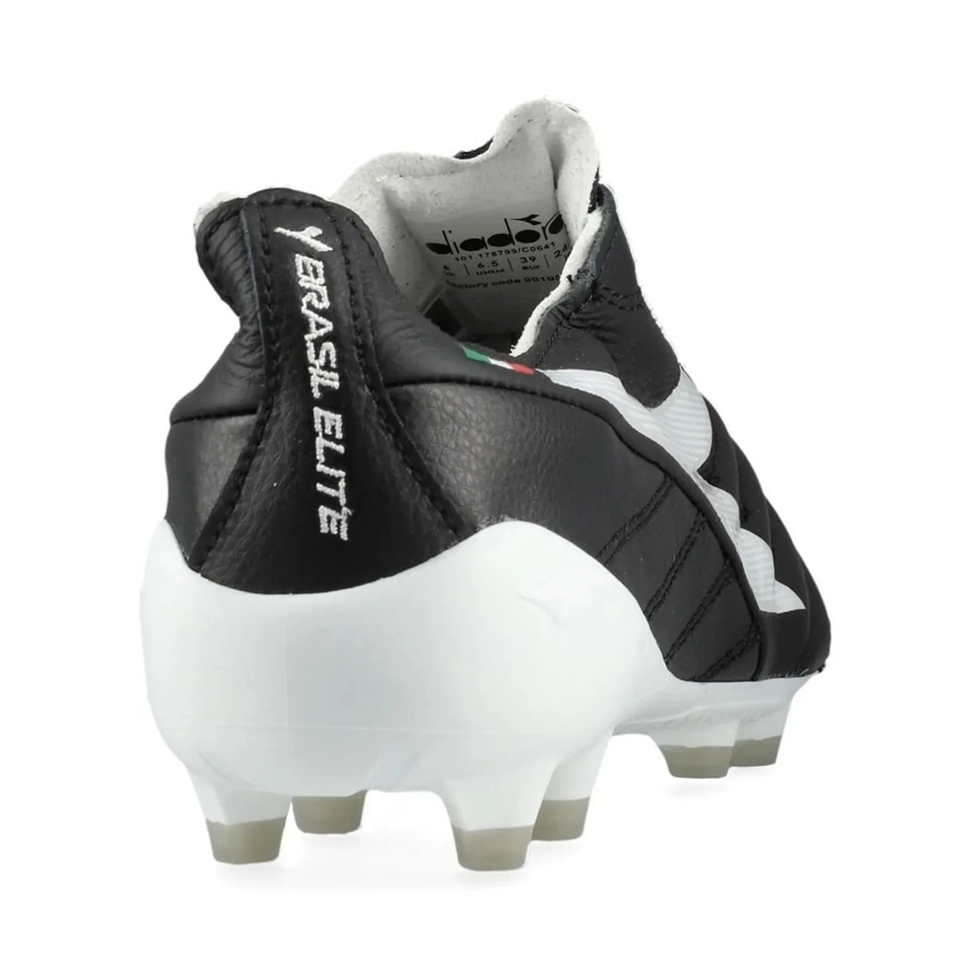 Diadora Brasil Elite 2 Teach Italia LPX FG Firm Ground Soccer Cleats Black White