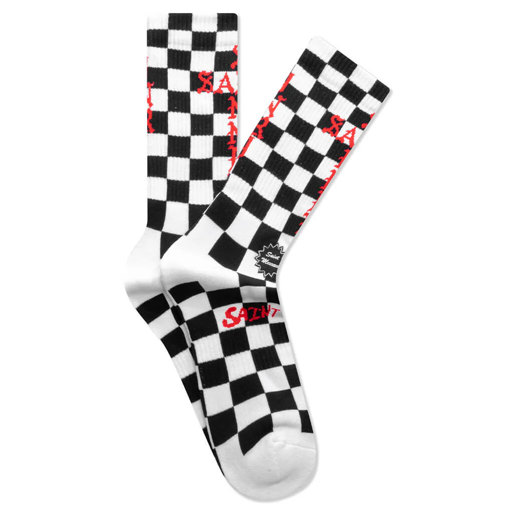 Saint Sinner Socks Black Red