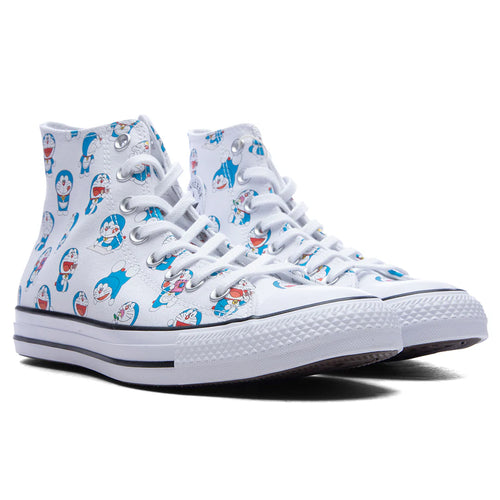 Converse x Doraemon Chuck Taylor All Star Hi Vintage White Hawaiian Gold Flamingo
