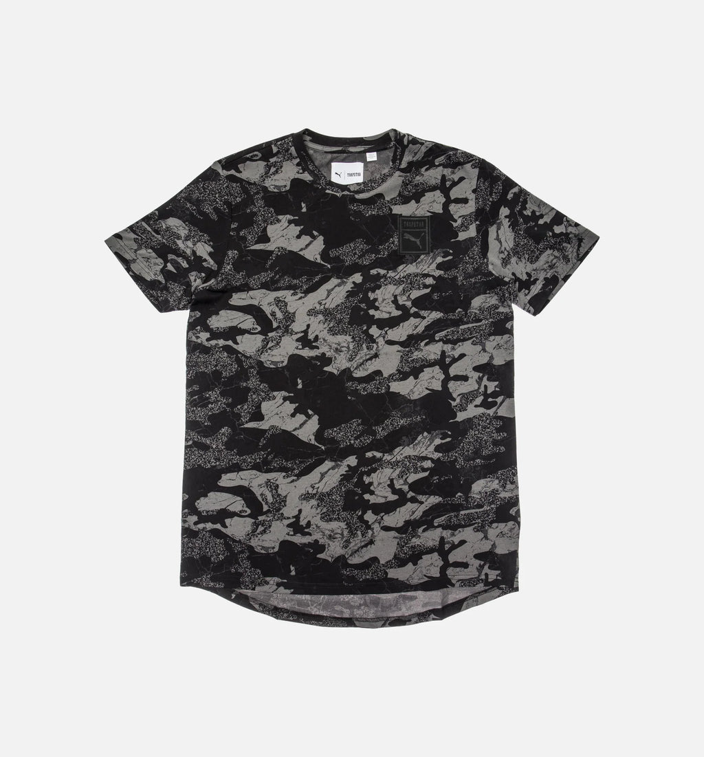 Trapstar Logo Mens Short Sleeve Tee Black Camo