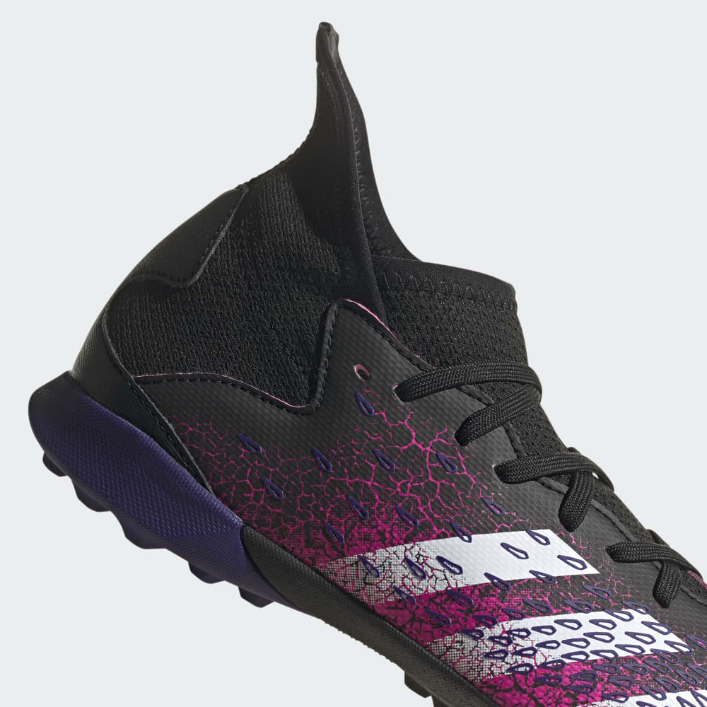 adidas Kids Predator Freak 3 TF J Turf Football Boots Core Black Cloud White Shock Pink