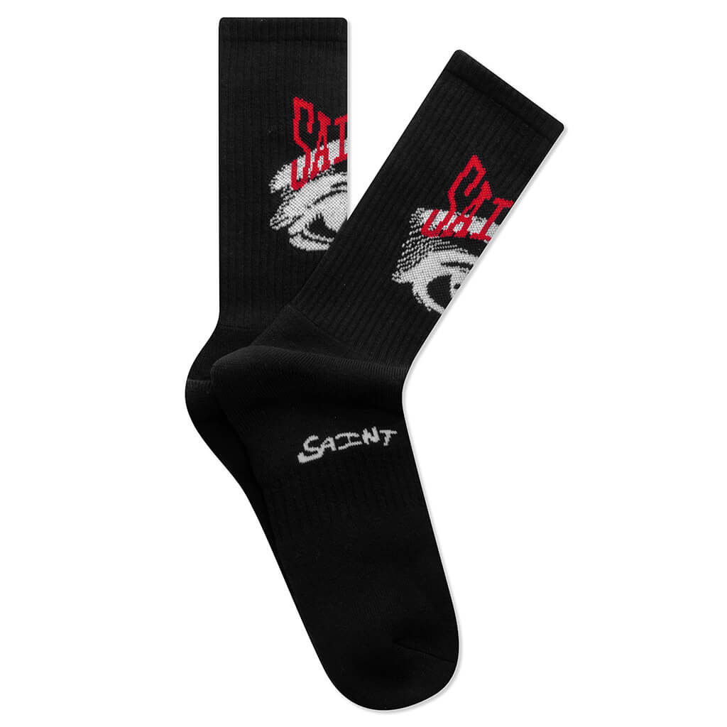 Saint Eye Socks Black