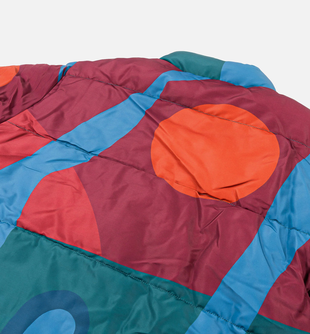 Protect The Sun Reversible Puffer Mens Jacket Purple Blue