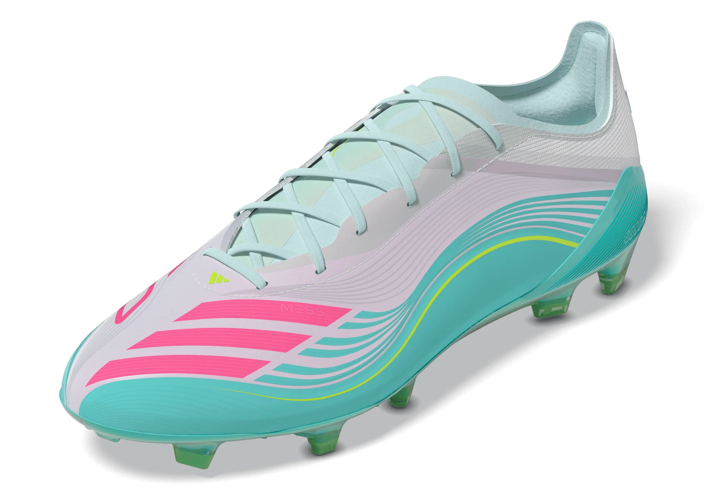 adidas F50 Messi Elite FG Firm Ground Mens Soccer Cleats White Pink Aqua