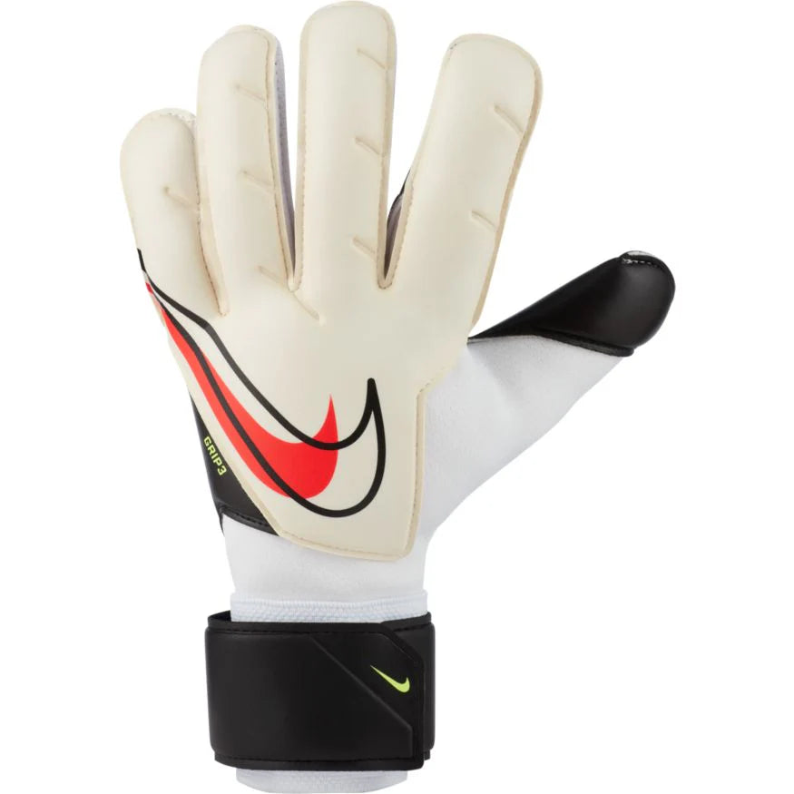 Nike Grip3 Goalkeeper Gloves White Black Bright Crimson