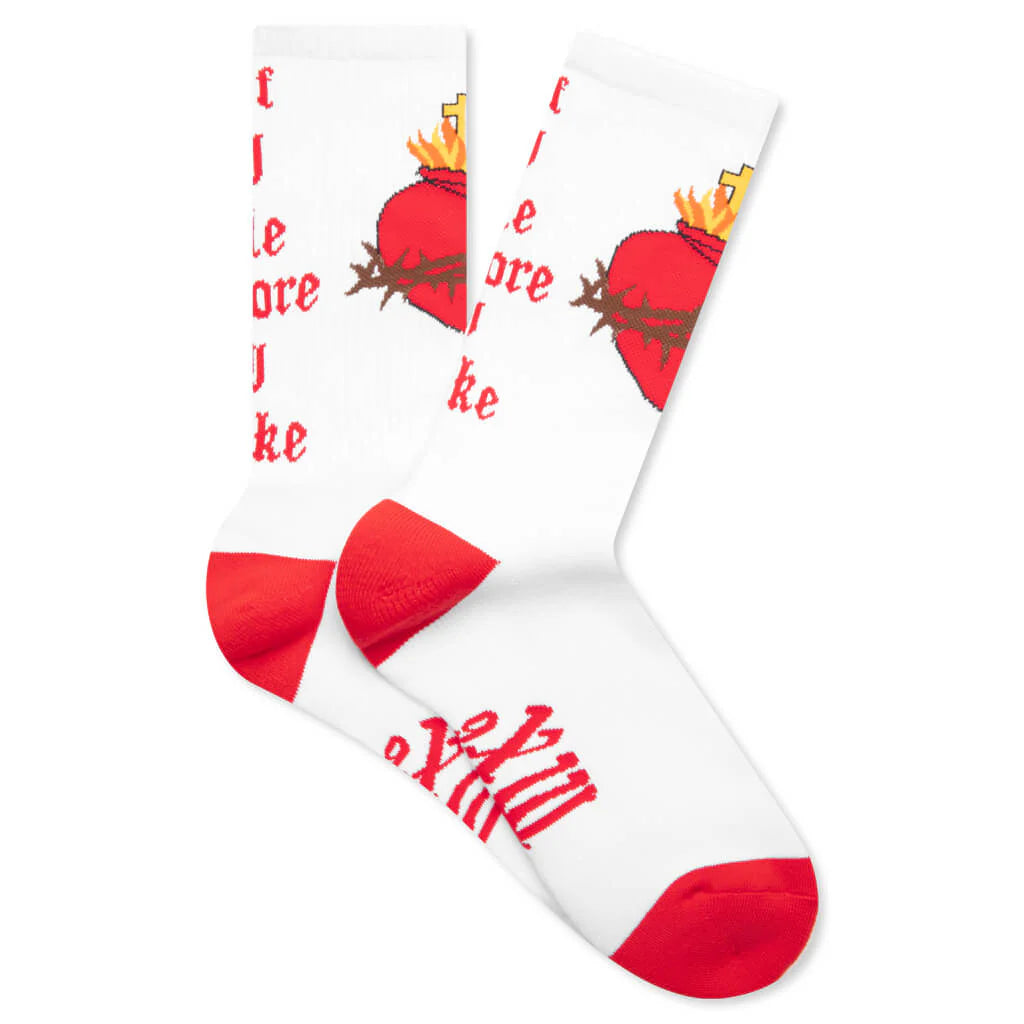 Heart Socks White