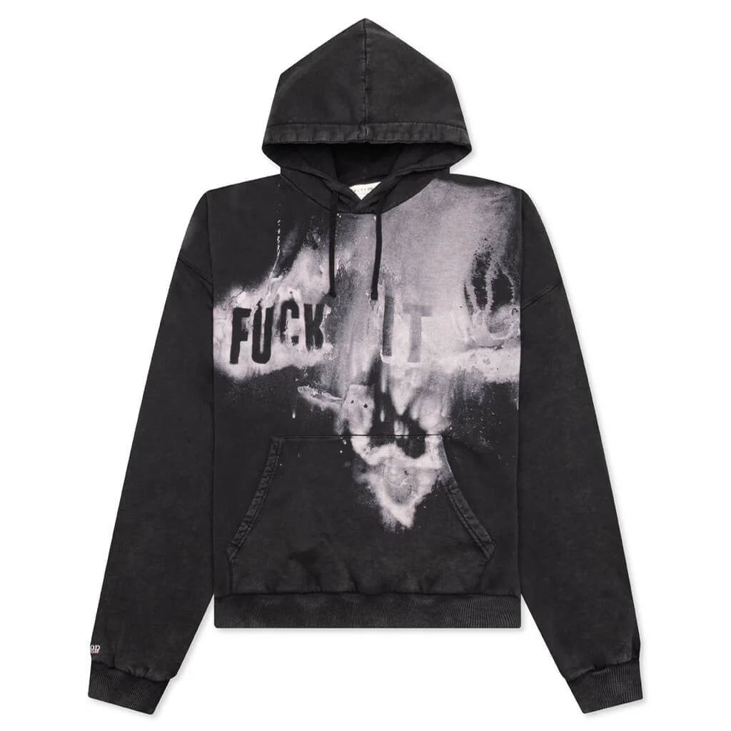 Mark Flood Oversized Graphic Hoodie Washed Black