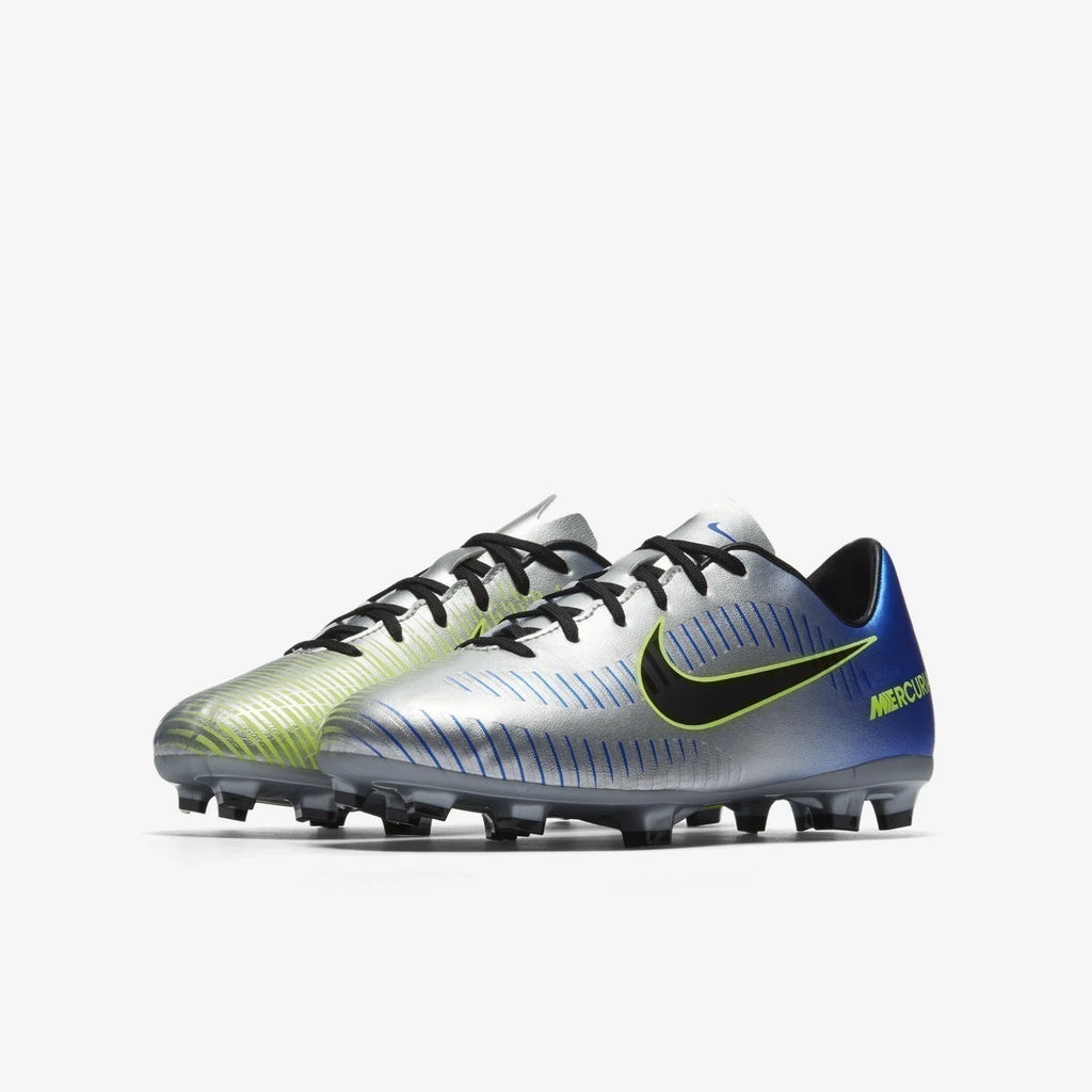 Nike JR Mercurial Victory VI FG Soccer Cleats Racer Blue Chrome Volt Black