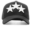 Three Star Trucker Hat Black