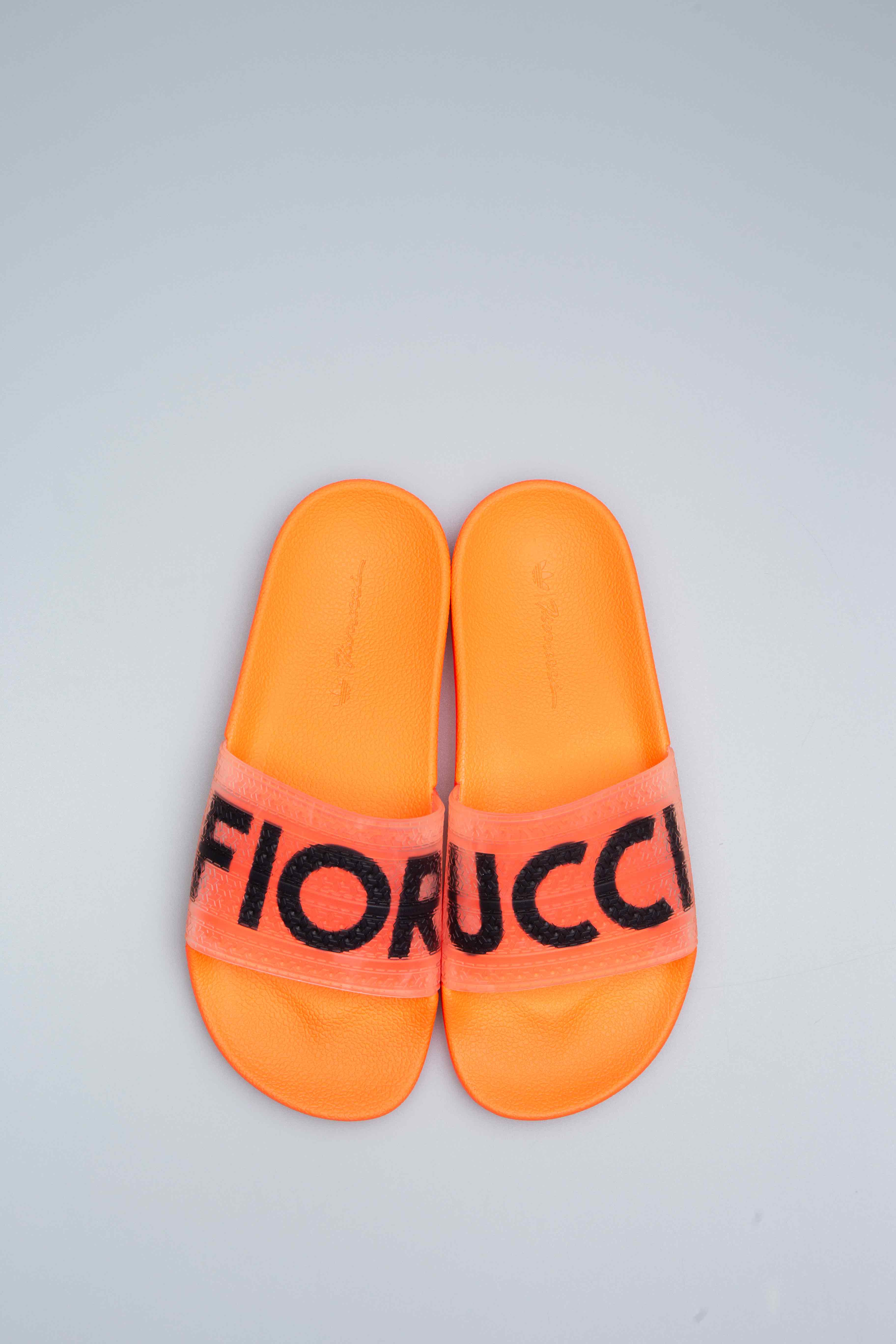 adidas X Fiorucci Adilette Womens Slides Solar Orange Solar Gold Black Red