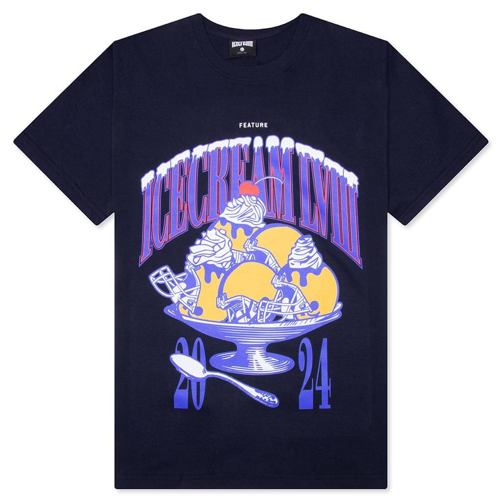 Feature x Icecream Super Bowl Short Sleeve Tee Navy
