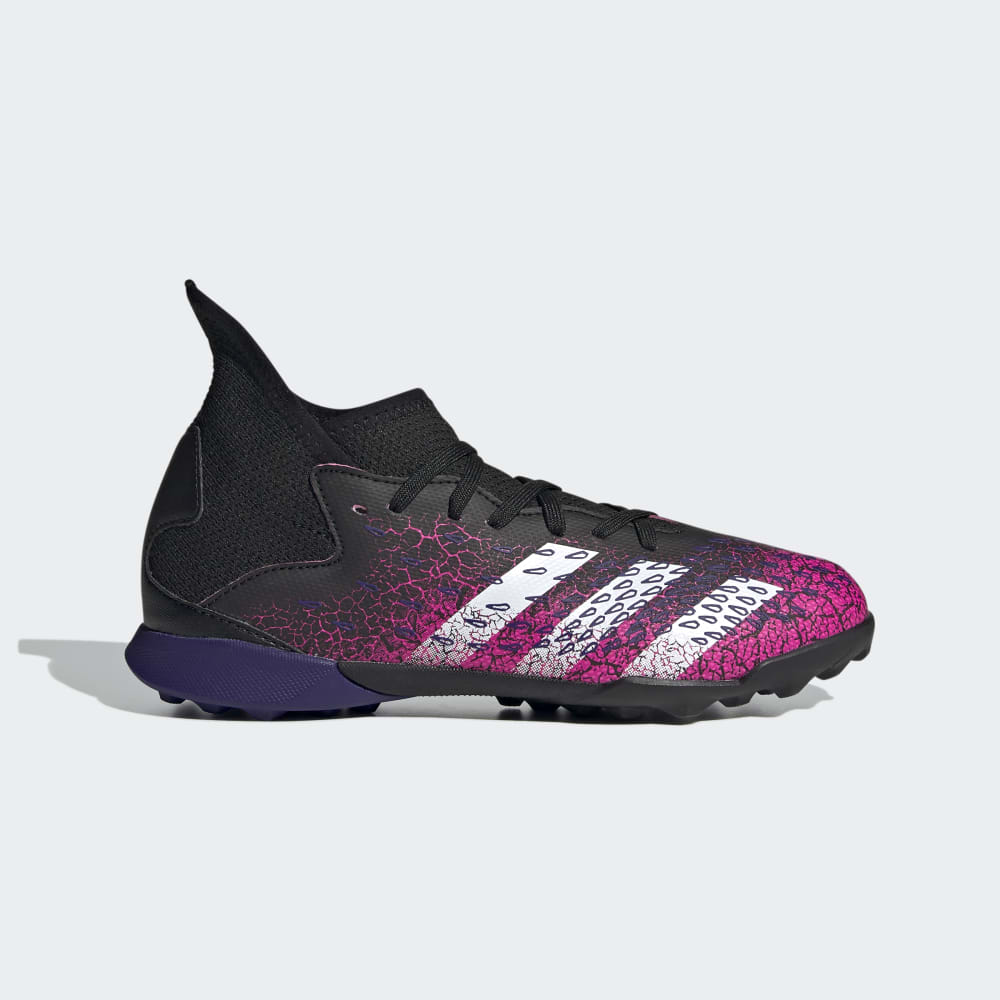adidas Kids Predator Freak 3 TF J Turf Football Boots Core Black Cloud White Shock Pink