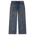 Tribal Denim Pants Blue