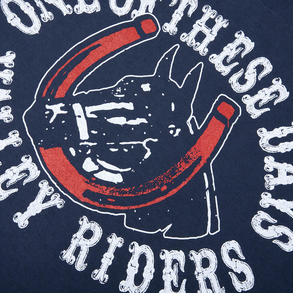 Valley Riders T Shirt Sun Faded Washed Navy