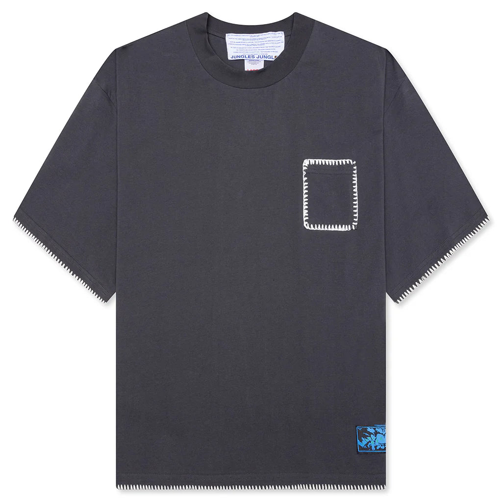 Blanket Stitch Vintage Tee Sun Faded Grey
