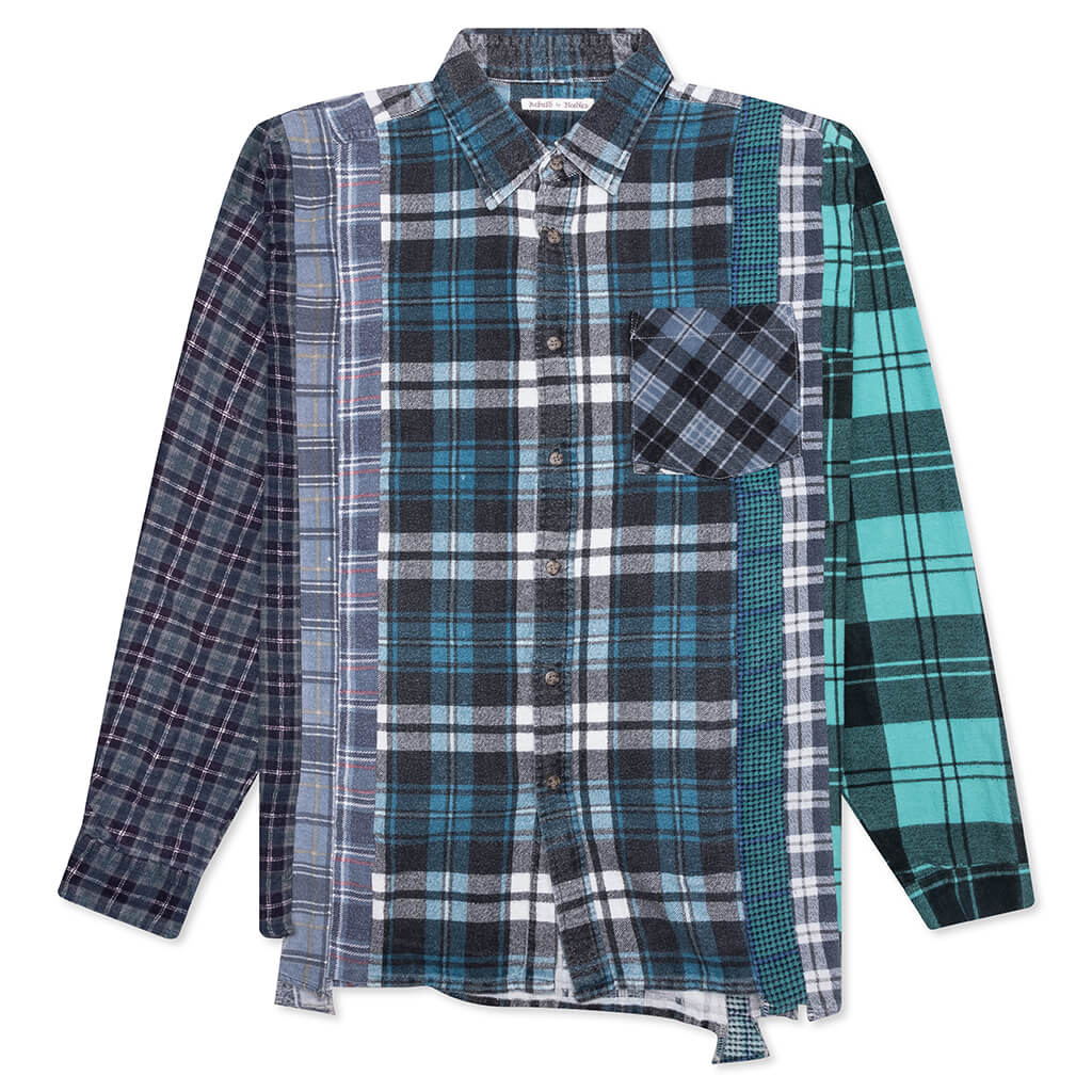 7 Cuts Wide Flannel Shirt Assorted