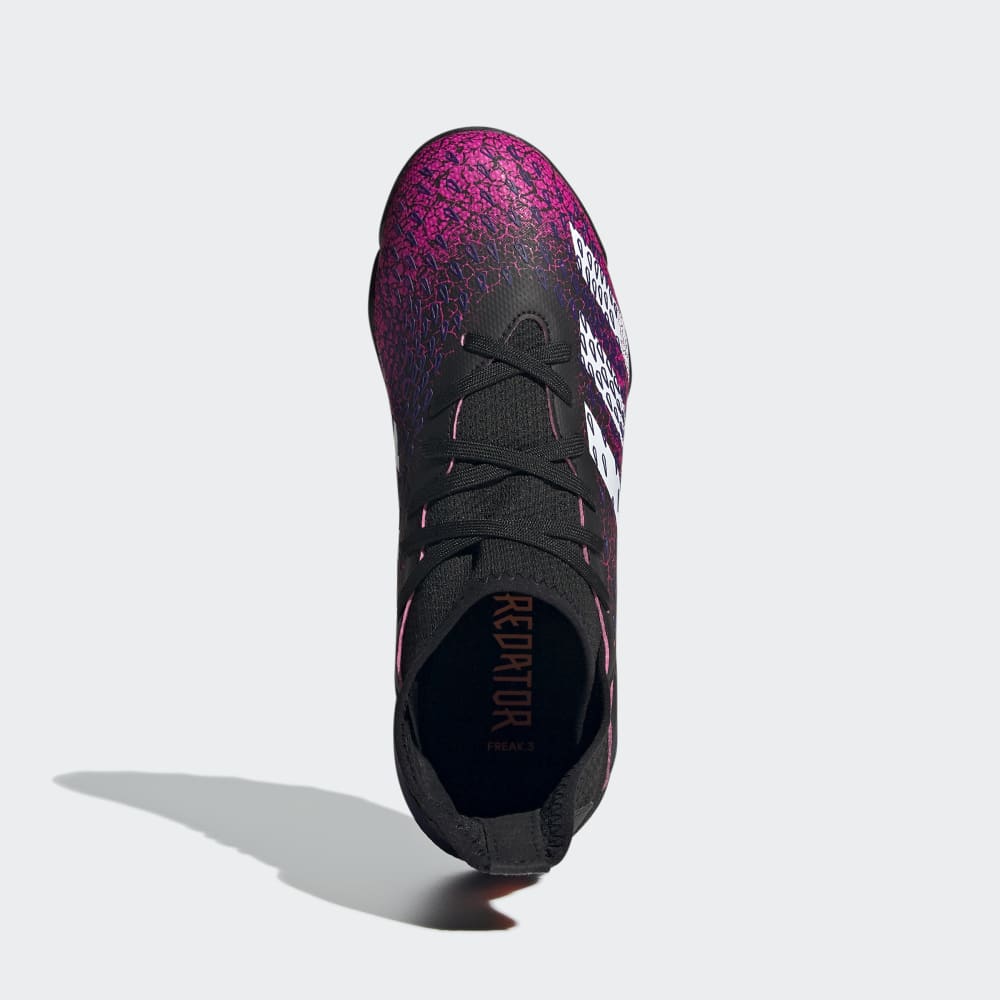 adidas Kids Predator Freak 3 TF J Turf Football Boots Core Black Cloud White Shock Pink