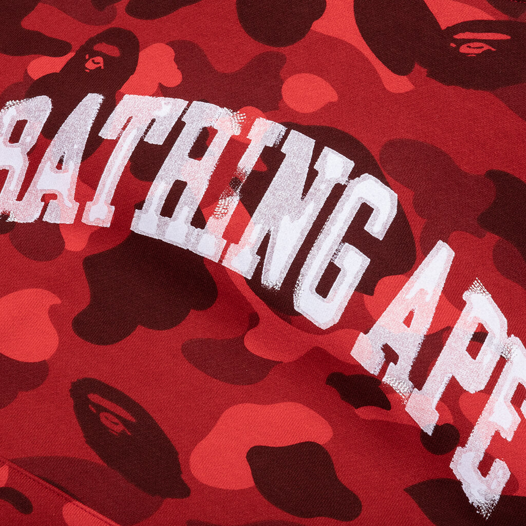 Color Camo Pullover Hoodie Red