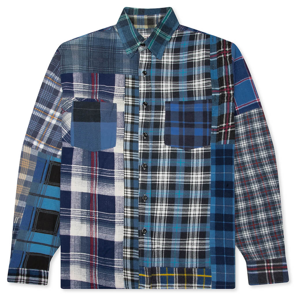 Straight Hem Flannel Shirt Assorted