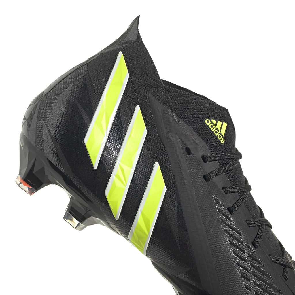 adidas Predator Edge1 FG Firm Ground Boots Black Solar Yellow Solar Red