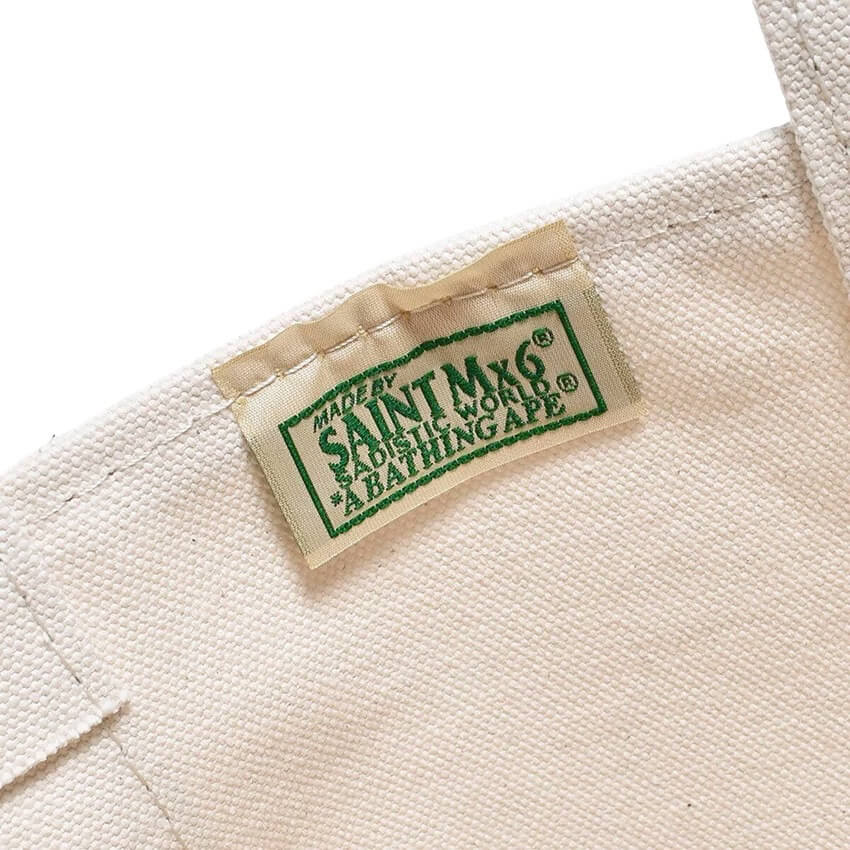 Saint Michael x A Bathing Ape Small Tote Bag White Camo