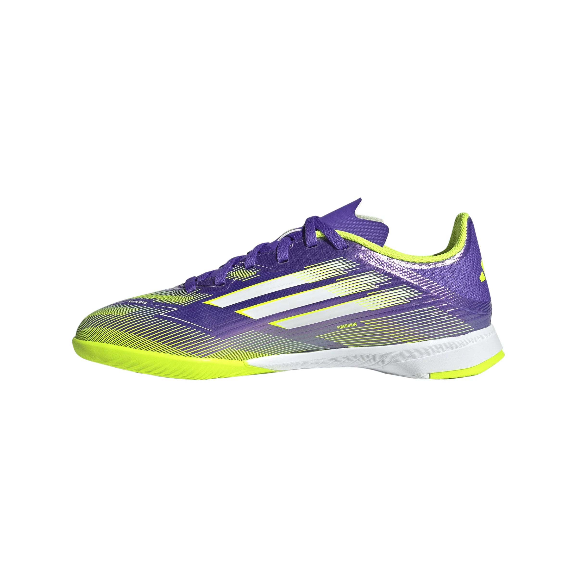 adidas F50 League Indoor Soccer Shoes Kids Purple White Lemon