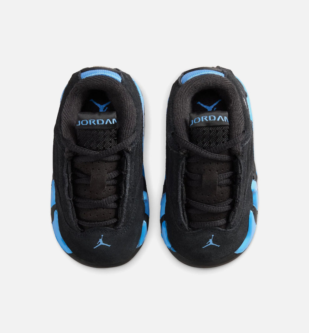 Air Jordan 14 Retro Black University Blue Infant Toddler Lifestyle Shoe Black White University Blue