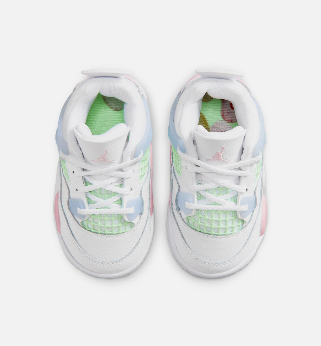 Air Jordan 4 Retro Medium Soft Pink Infant Toddler Lifestyle Shoe White Medium Soft Pink Half Blue Vapor