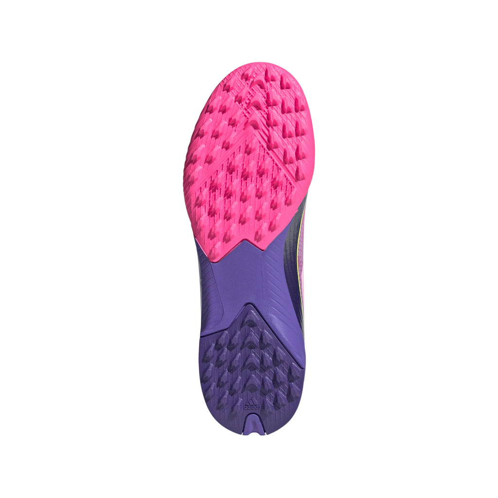 adidas F50 LEAGUE Laceless TF Youth Soccer Cleats Purple White Lemon