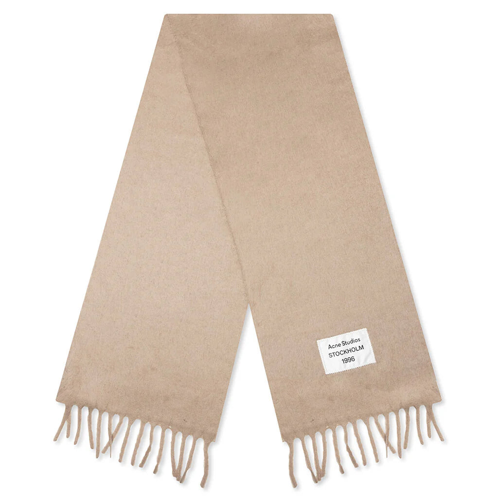 Fringe Alpaca Scarf Camel Beige