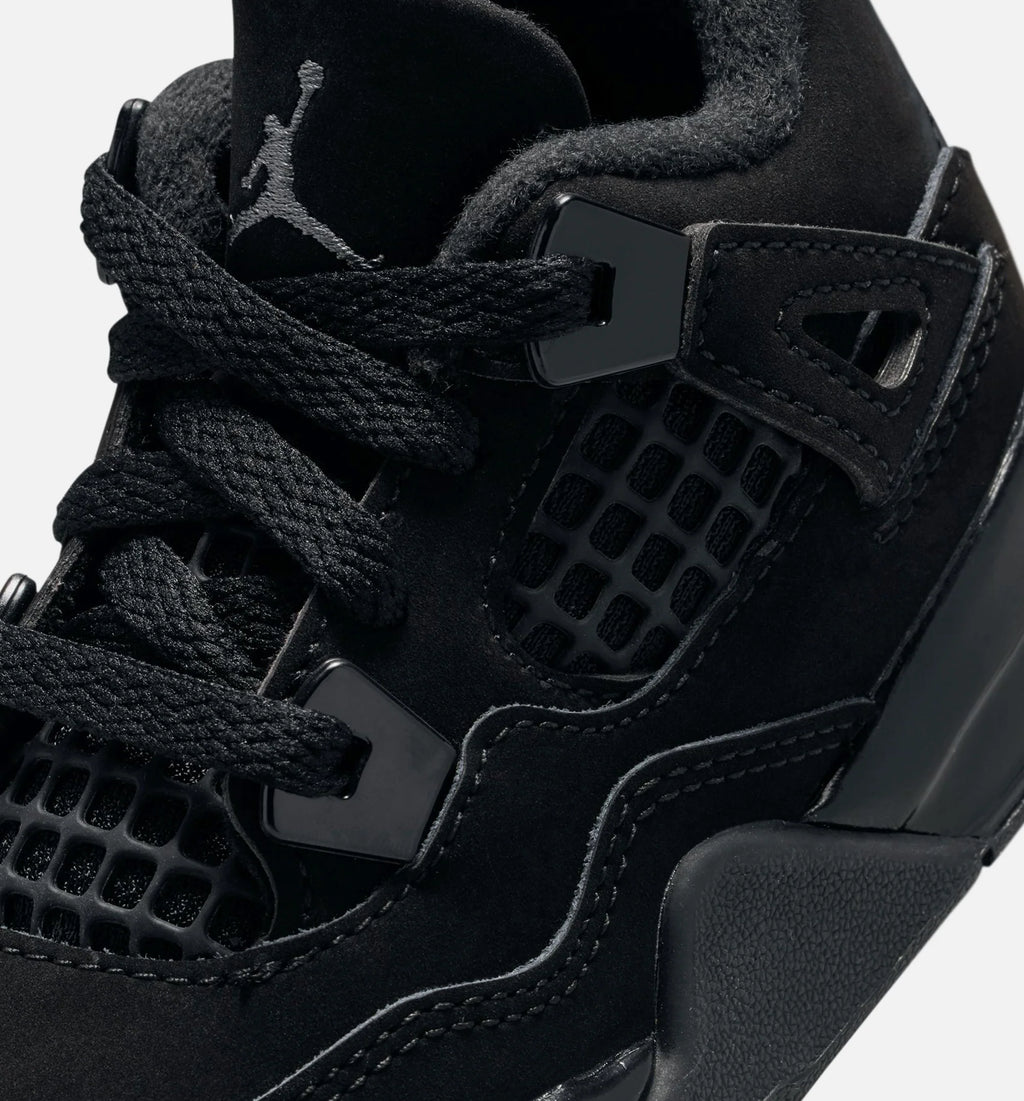 Air Jordan 4 Retro Black Cat Infant Toddler Lifestyle Shoe Black Black Light Graphite