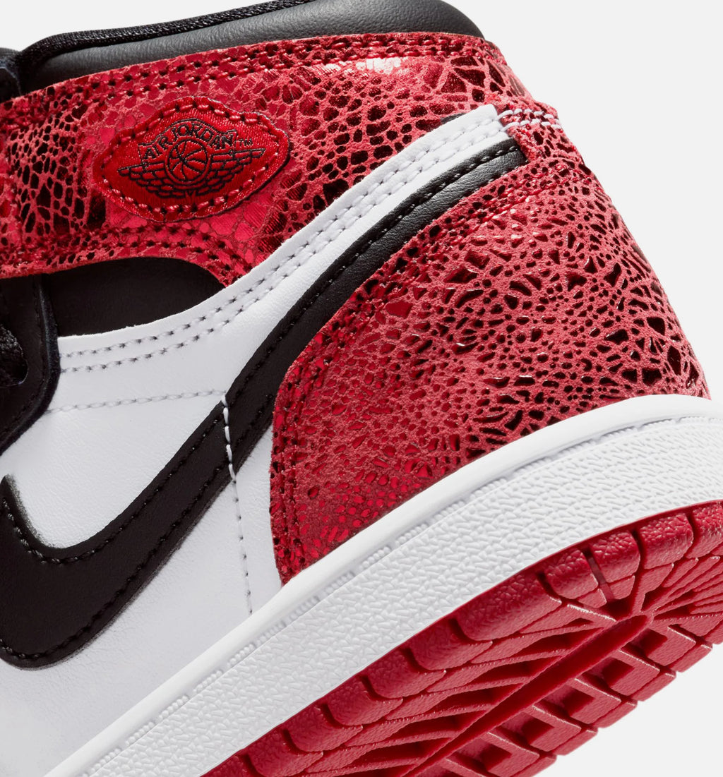 Air Jordan 1 Retro High OG Ruby Preschool Lifestyle Shoe Varsity Red Black White