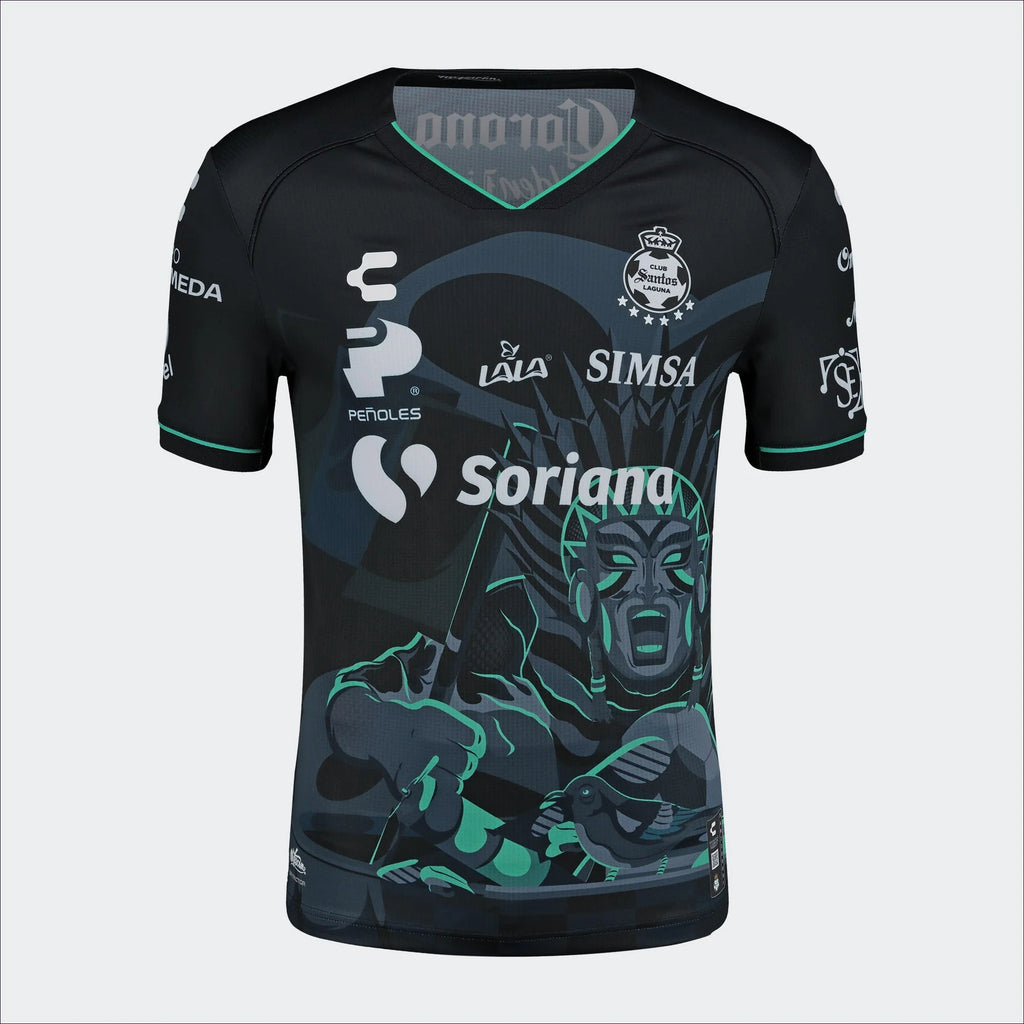 Charly Mens Santos Third Jersey Authentic 24 Black Green