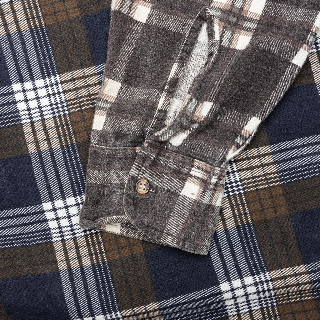 Ribbon Wide Flannel Shirt Assorted