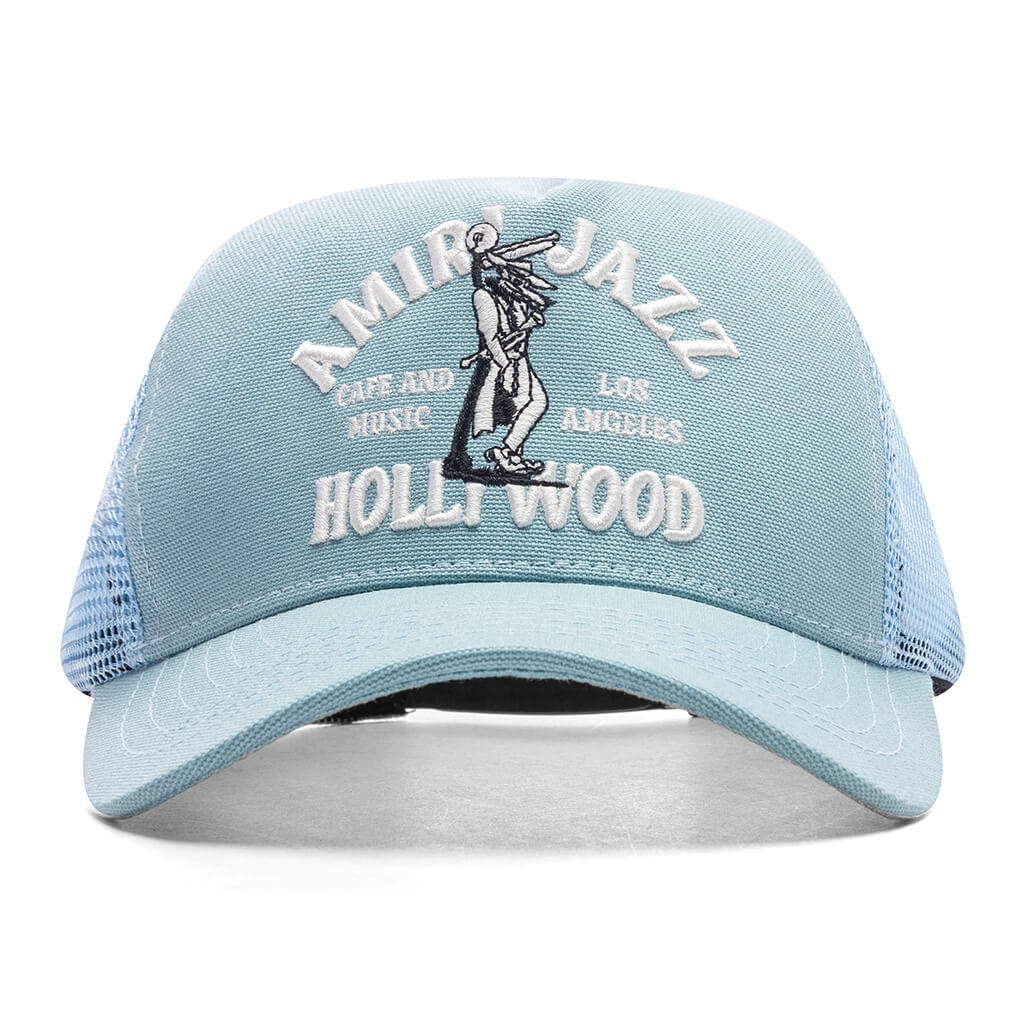 Jazz Wolf Trucker Hat Dusty Blue