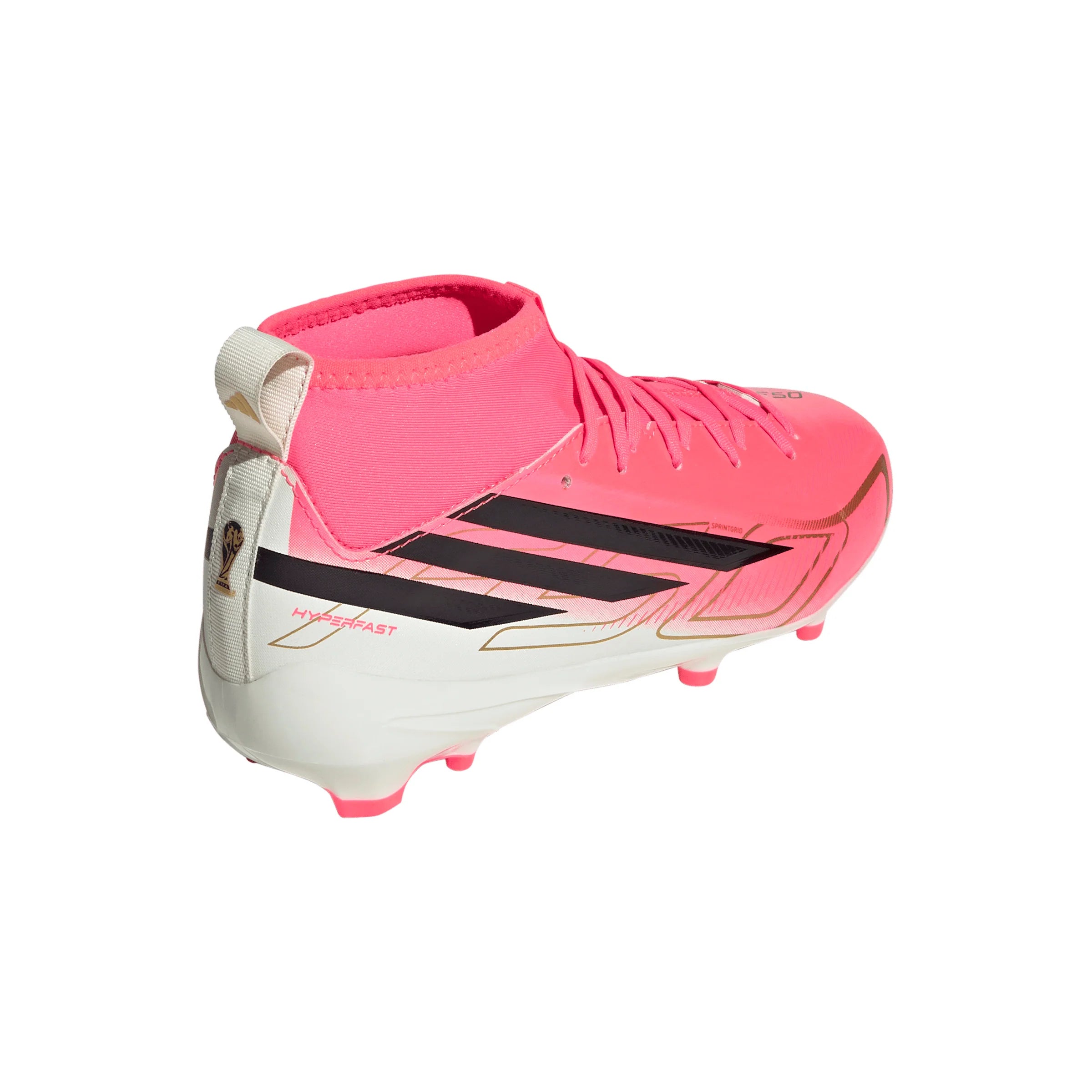 adidas F50 Hyperfast League Mid Firm Ground Youth Soccer Cleats Turquesa Black Gold