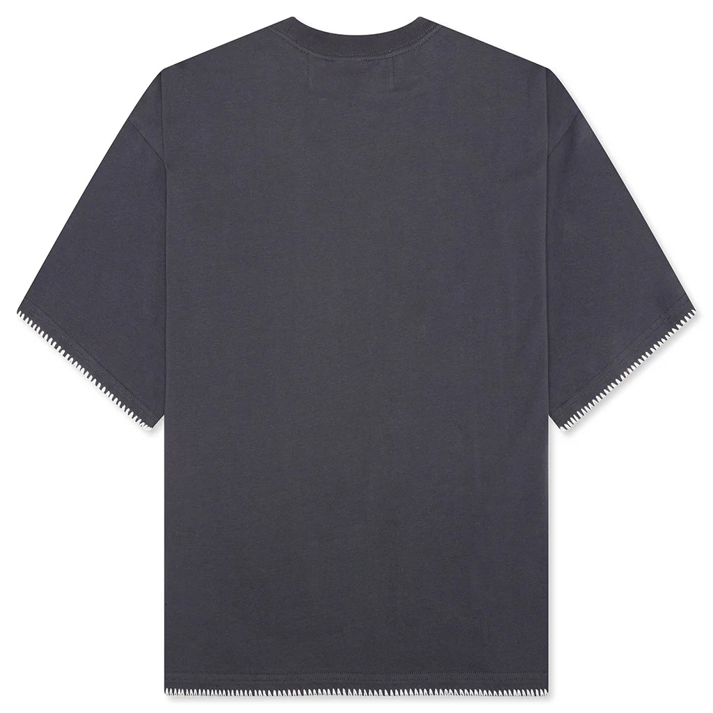 Blanket Stitch Vintage Tee Sun Faded Grey