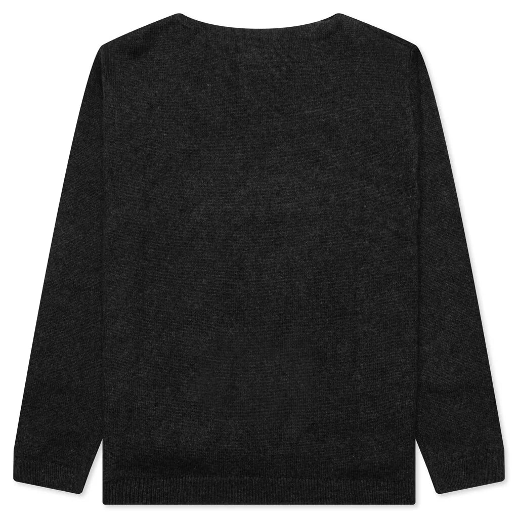 Heart Knit Sweater Black