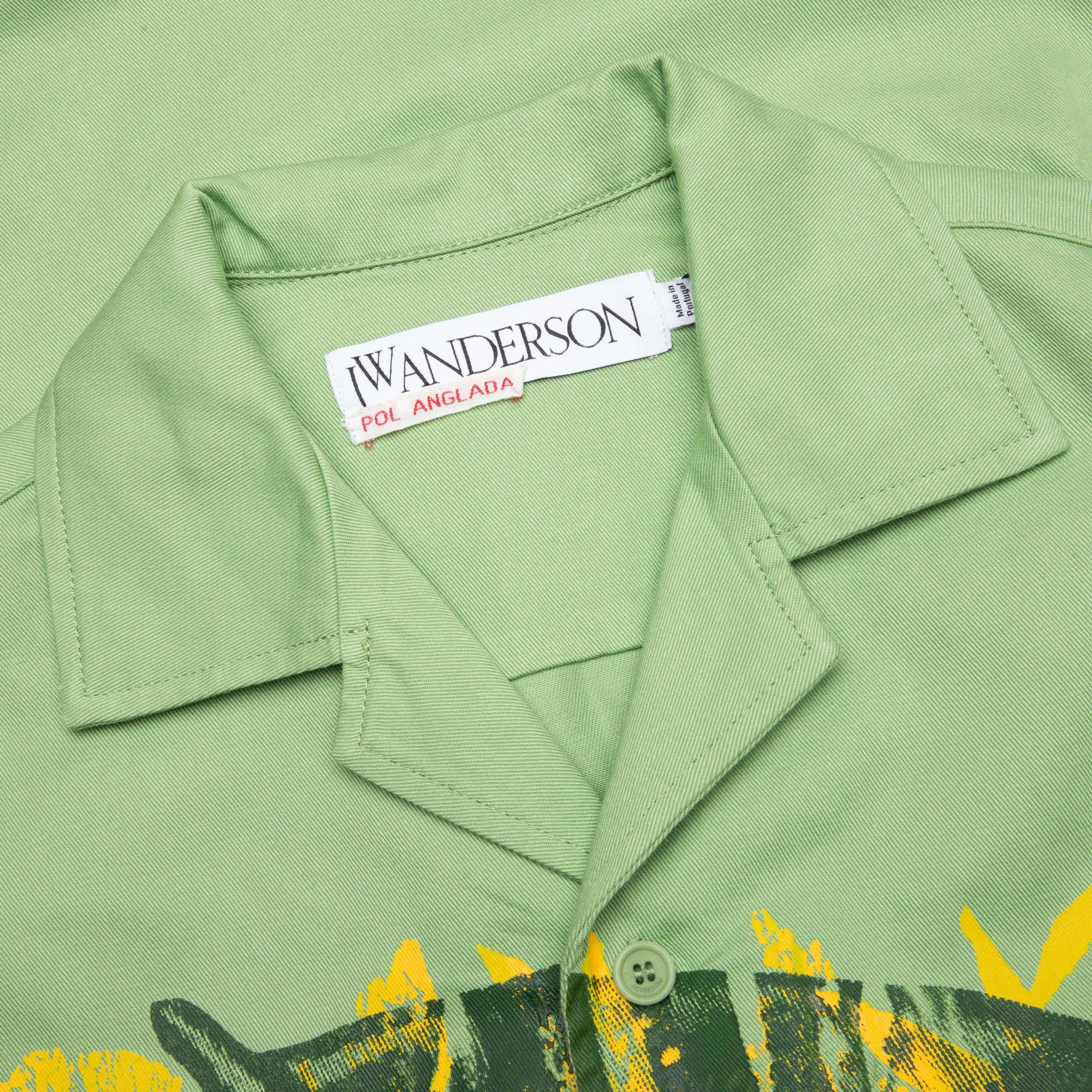 Pol Anglada Print Short Sleeve Shirt Green
