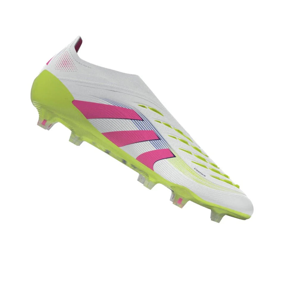 adidas Predator Elite Laceless FG Laceless Firm Ground Soccer Cleats White Lucid Pink Lucid Lemon