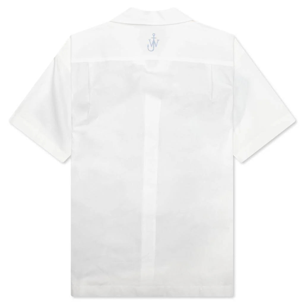 Clay Trompe LOeil Print S S Shirt White Light Blue