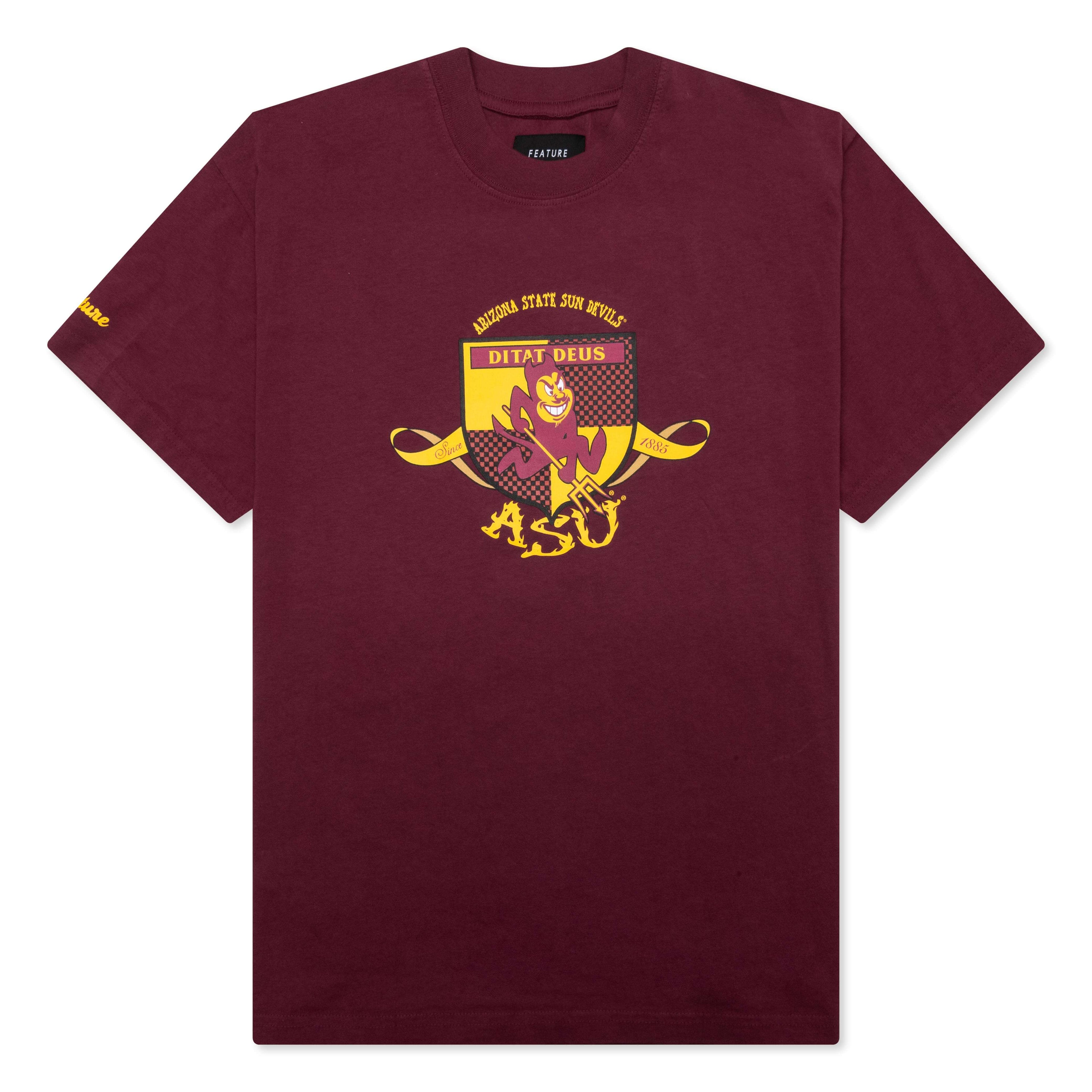 Feature x ASU Crest Tee Maroon