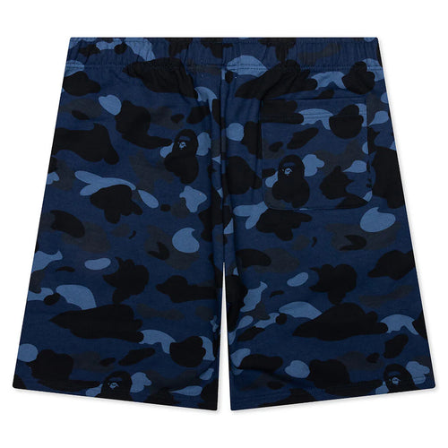 Color Camo Shark Sweat Shorts Navy