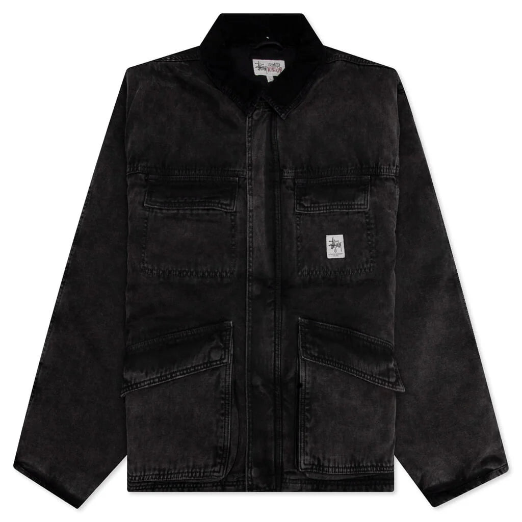 Washed Canvas Shop Jacket Black