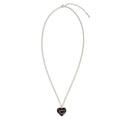 Heart Silver Necklace Black