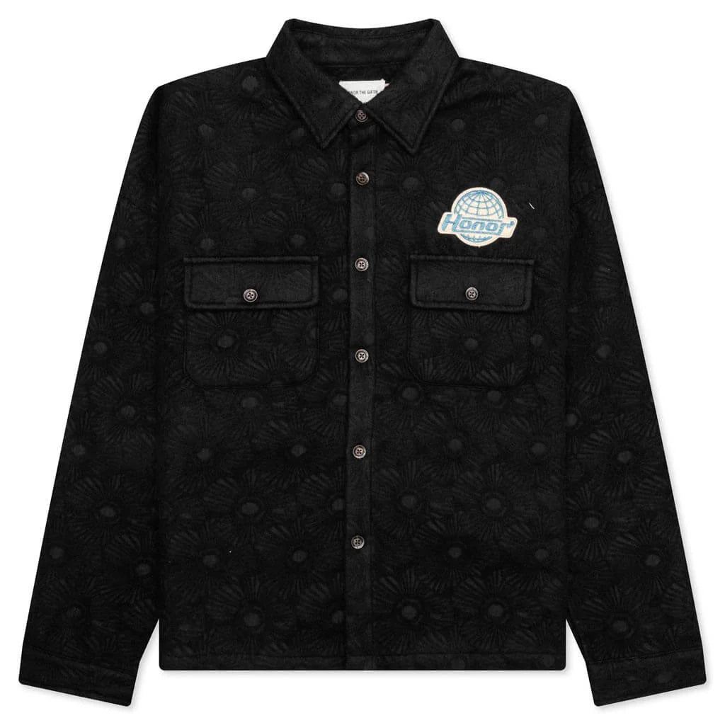 Floral Cover Shirt Black