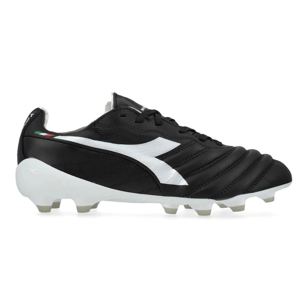 Diadora Brasil Elite 2 Teach Italia LPX FG Firm Ground Soccer Cleats Black White