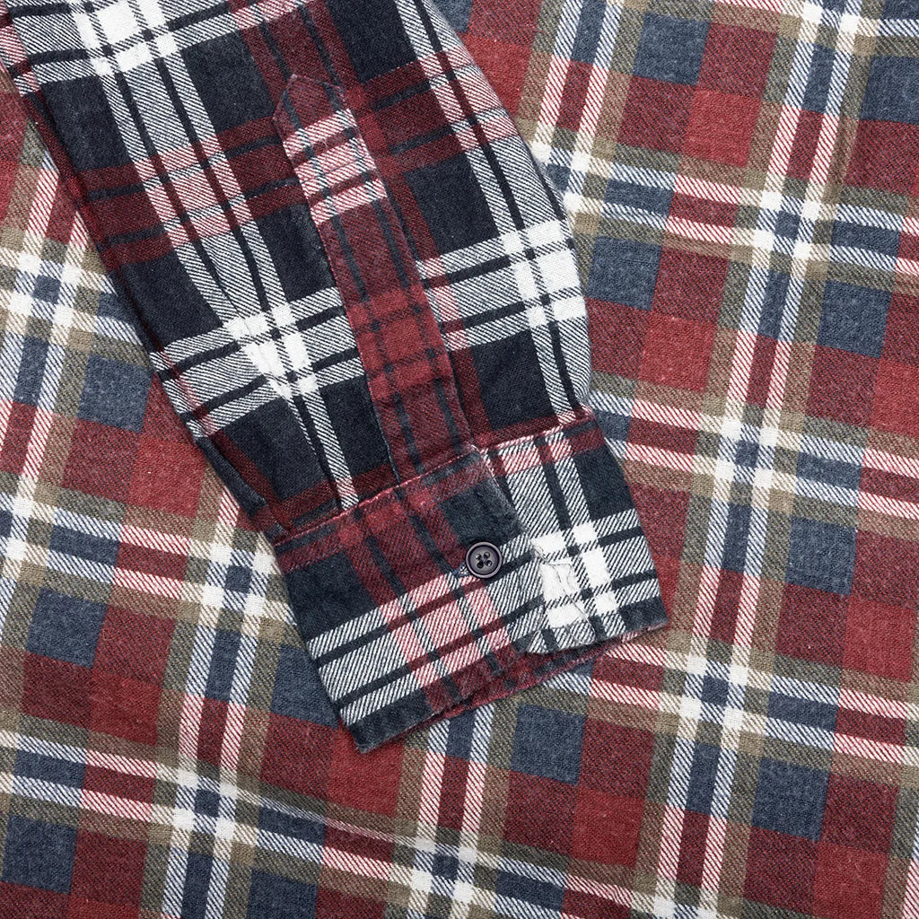 Ribbon Wide Flannel Shirt Assorted