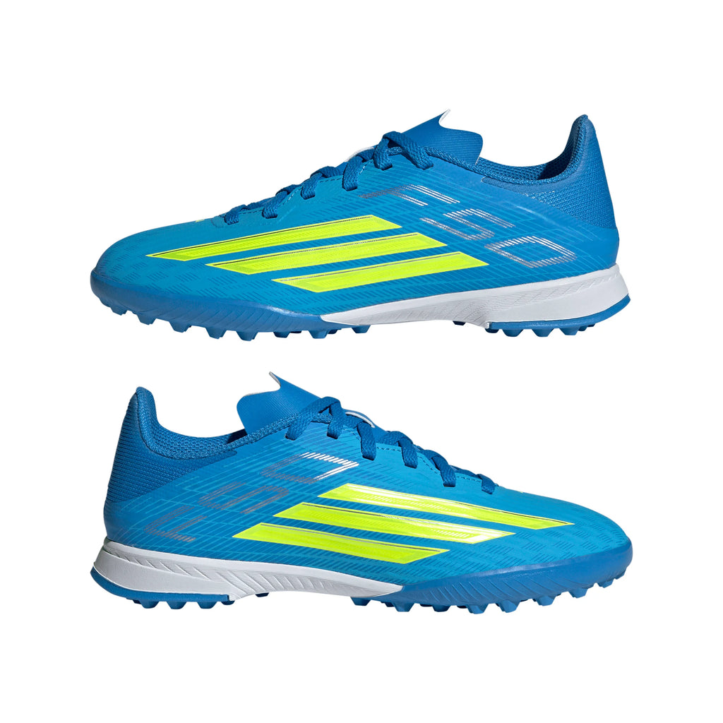 adidas F50 League TF Turf Youth Soccer Cleats Blue Yellow Aqua
