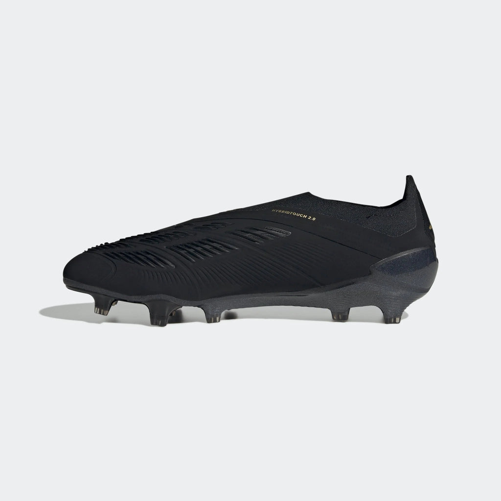 adidas Predator Elite Laceless FG Laceless Firm Ground Soccer Cleats Black Carbon Gold Metallic